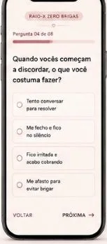 Tela do diagnóstico: pergunta sobre o que vocês costumam fazer quando discordam